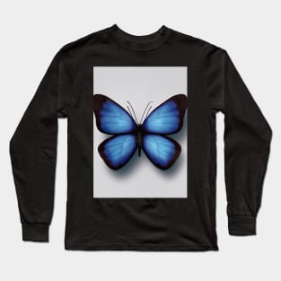 Blue Butterfly Long Sleeve T-Shirt